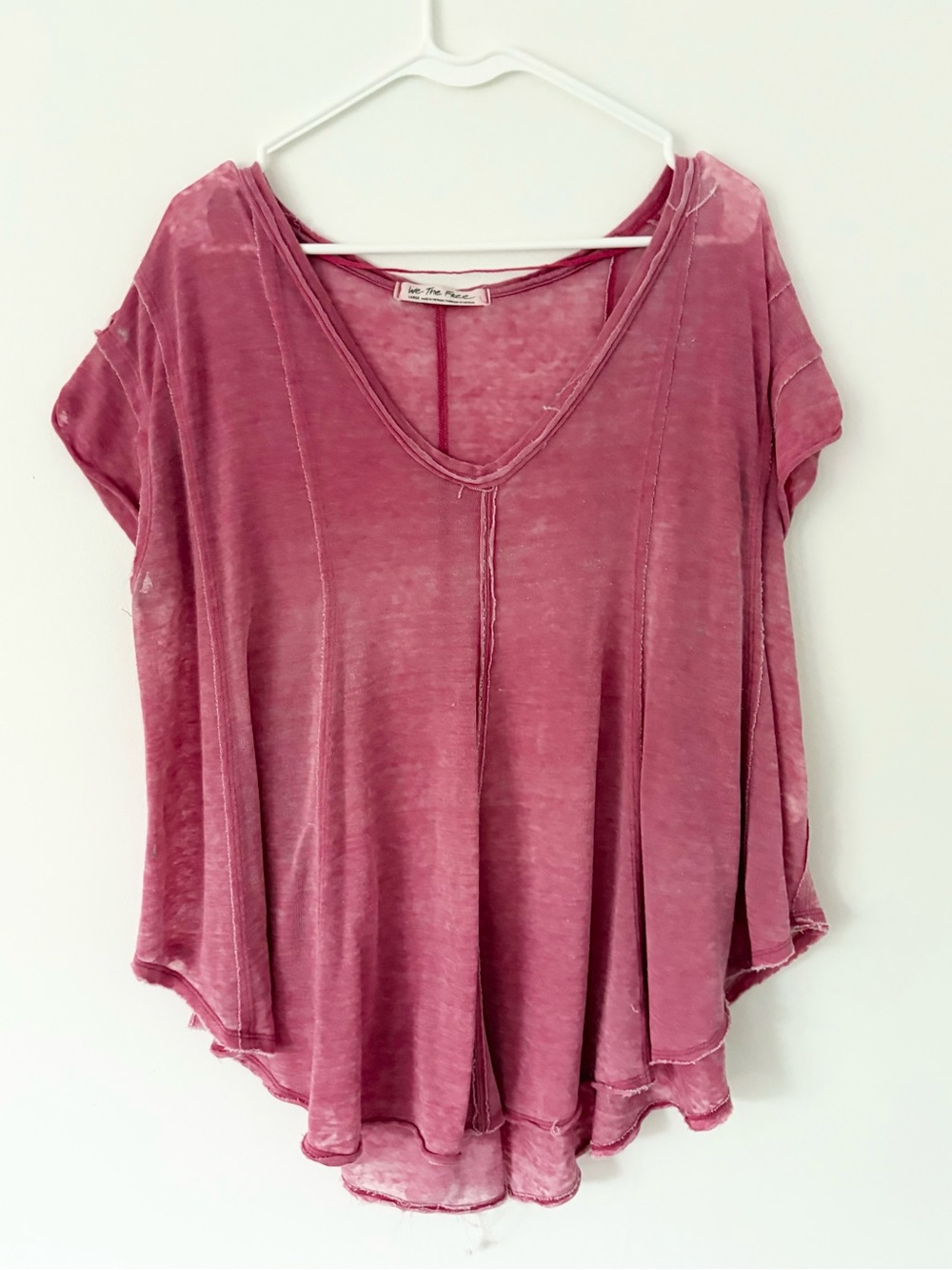We The Free Lovebird Pink Sammie Swing Trapeze Short Sleeve Tee Size Large - Picture 4 of 9
